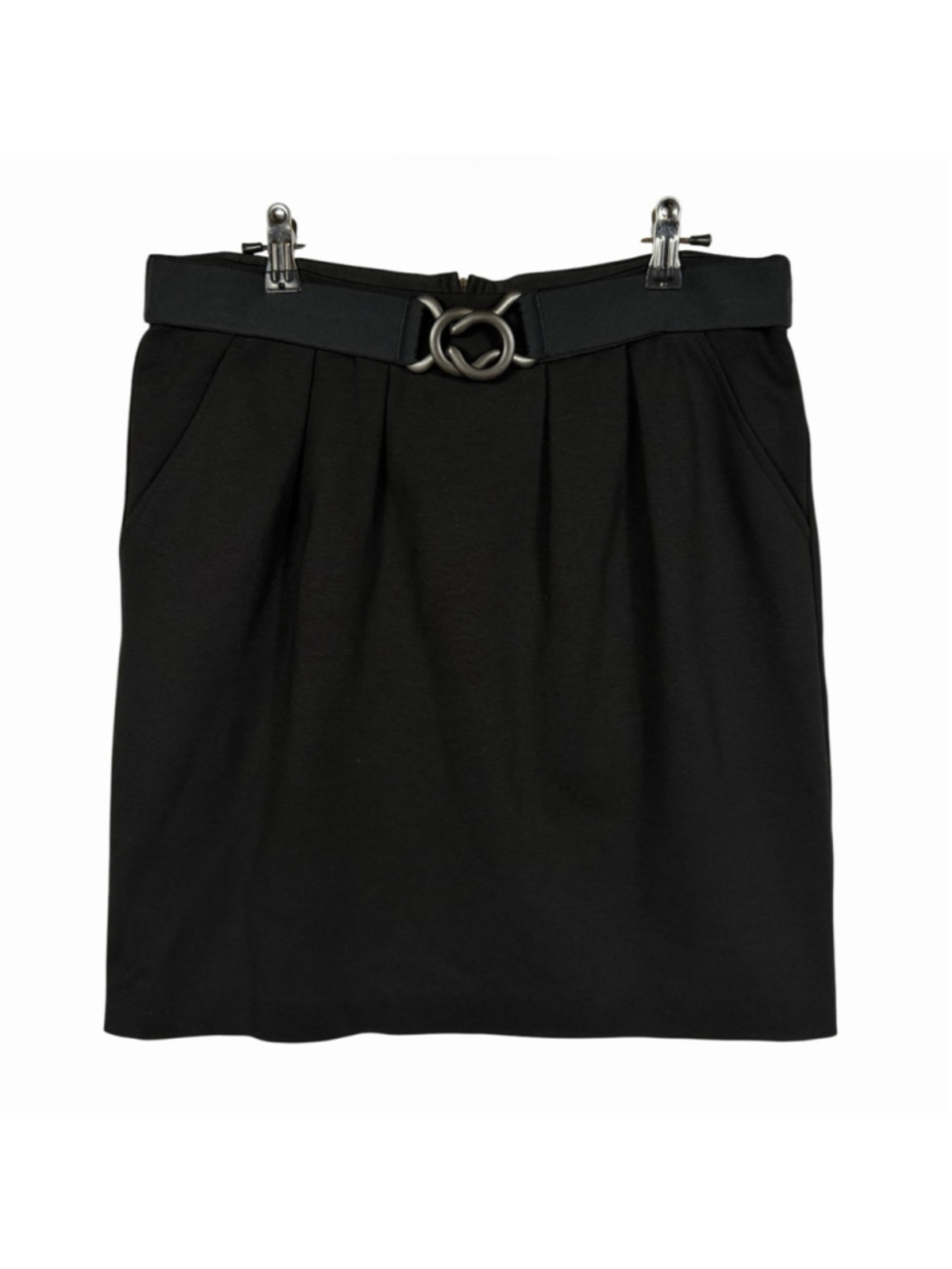 Trina Turk LA Belted Black Pleated Mini Skirt Basic Women's Size 10